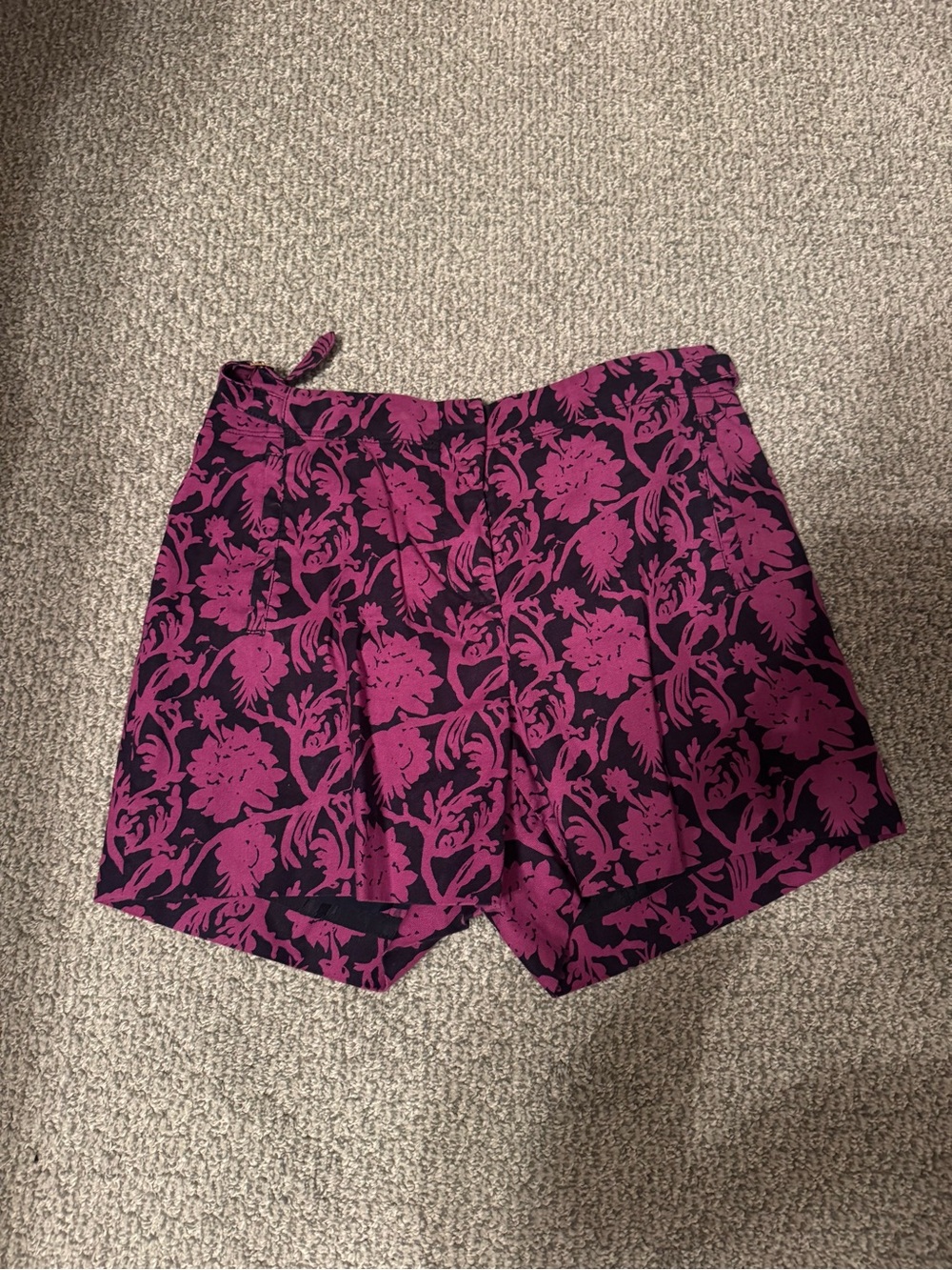 Tory Burch navy Shorts with Magenta Floral Motif